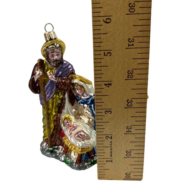 VTG Blown Glass Nativity Mary Joseph Baby Jesus Holy Family 6” - Picture 8 of 8